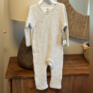 Honest Quilted Light Gray Kids Footie